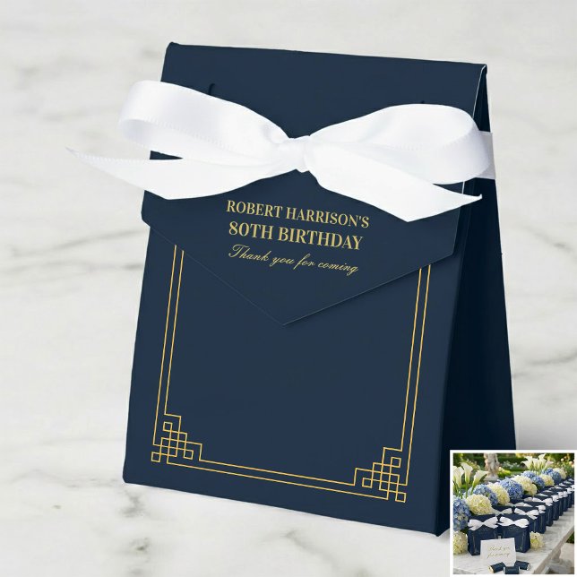 Caixas Chic Navy Gold Art Deco 80º Aniversário (SEE FULL SUITE AT BOTTOM)