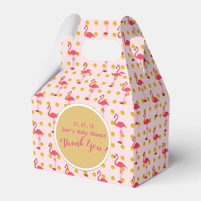 Caixas com Cumeeira Personalizadas Rosa Flamingo D (Frente)