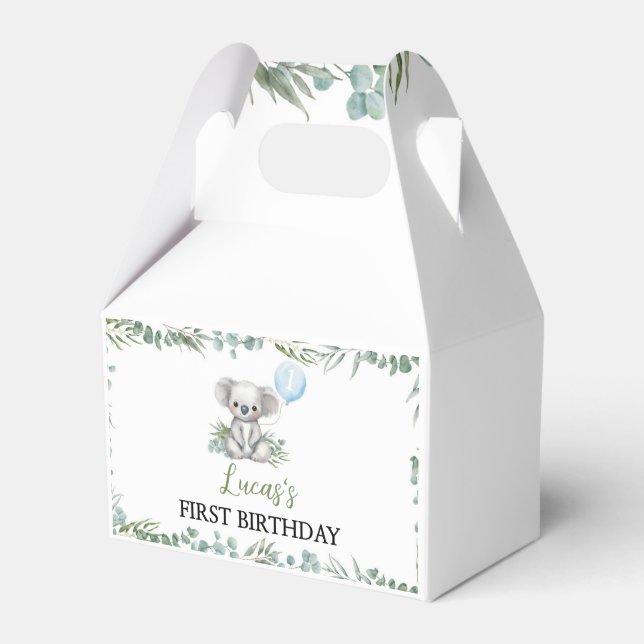 Caixas de Aniversário do Rapaz Verde de Koala (Frente)