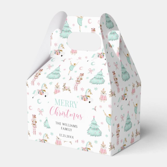 Caixas de doces de Natal de pastel rosa (Frente)