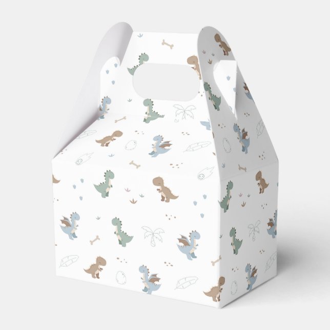 Caixas De Favor Brancas Cute Dino Patern (Frente)