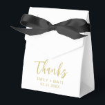 Caixas de Favor Branco Minimalista Moderno de Agra<br><div class="desc">Caixas de Favor Branco Minimalista Moderno de Agradecimento de Casamento. Personalize com estilo com seus nomes e data personalizados.</div>