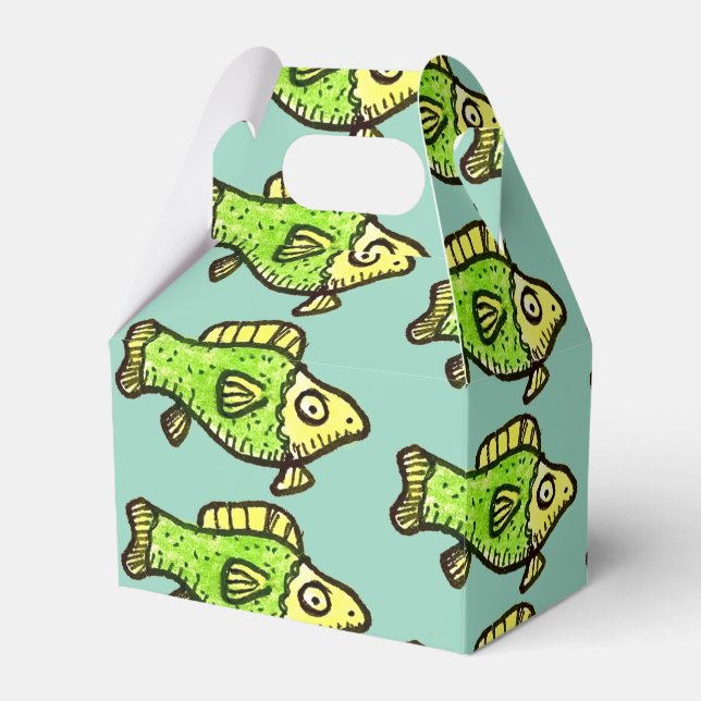 Caixas de Favor com Desenho de Peixe Verde de Cart (Frente)