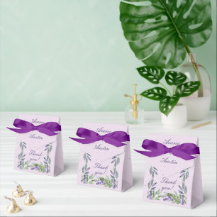 Caixas de Favor com Moldura Floral Roxa