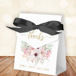 Caixas de Favor de Agradecimento de Casamento Rúst<br><div class="desc">Caixas de Favor de Agradecimento de Casamento Rústico Rosa Floral. Personalize elegantemente com seus nomes e data personalizados.</div>