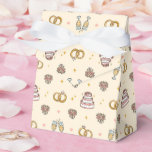 Caixas de Favor de Anéis de Noiva Brilhantes<br><div class="desc">Adicione um charmoso toque final à sua celebração com esses adoráveis sachês de lembrancinhas temáticos de casamento. Com um padrão divertido de anéis de casamento de desenho animado fofos, flores alegres e taças de champanhe tilintando, esses sachês são perfeitos para guardar pequenos presentes, doces ou lembranças. Ideais para casamentos, chás...</div>