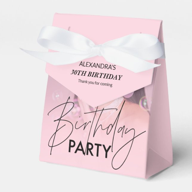 Caixas de Favor de Aniversário com Foto Gradiente  (Frente)