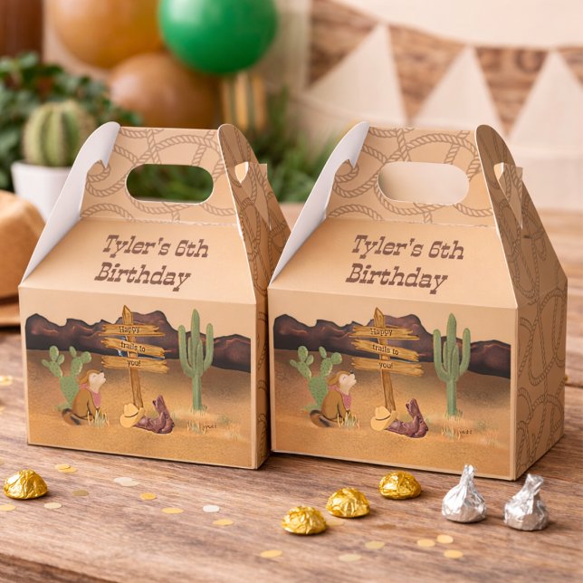 Caixas de Favor de Aniversário de Crianças do Cowb (Criador carregado)