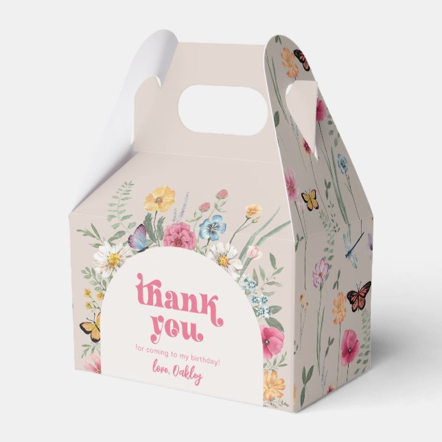 Caixas de Favor de Aniversário de Flor Selvagem (Frente)