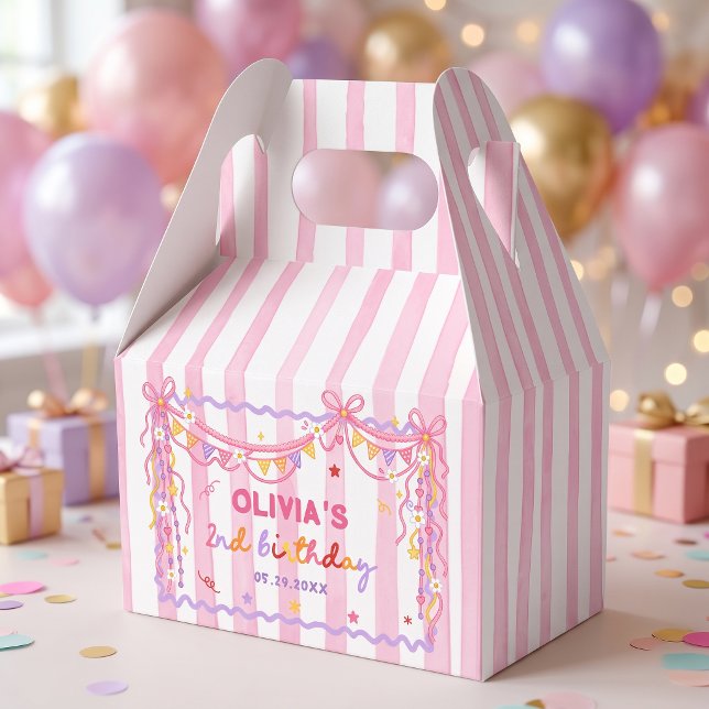 Caixas de Favor de Aniversário de Menina Divertida (Criador carregado)