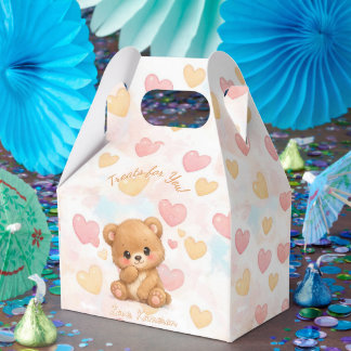 Caixas de Favor de Aniversário de Urso Marrom Neut
