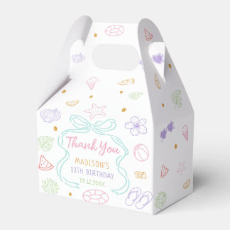 Caixas de Favor de Aniversário Desenhadas à Mão pa
