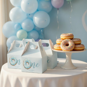 Caixas de Favor de Aniversário Donut Doce   Azul P