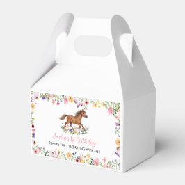 Caixas de Favor de Aniversário Menina Cavalo Flor