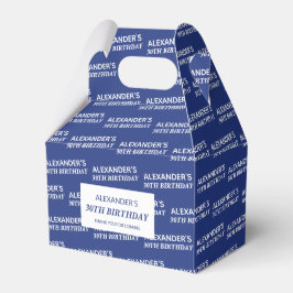 Caixas de Favor de Aniversário Nome e Idade Azul M