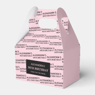 Caixas de Favor de Aniversário Nome e Idade Rosa B