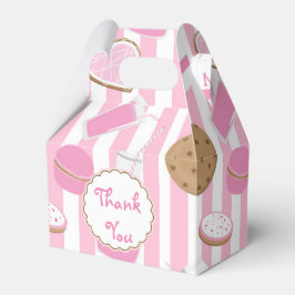 Caixas de Favor de Aniversário Rosa Cookies & Leit