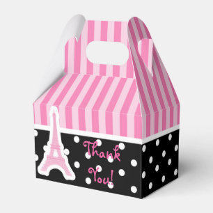 Caixas de Favor de Aniversário Rosa da Torre Eiffe