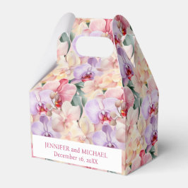 Caixas de Favor de Aquarela de Orquídeas Pastel