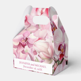 Caixas de Favor de Aquarela de Orquídeas Rosa