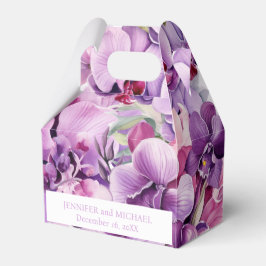 Caixas de Favor de Aquarela de Orquídeas Roxas