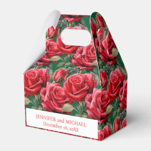 Caixas de Favor de Aquarela de Rosas Vermelhas