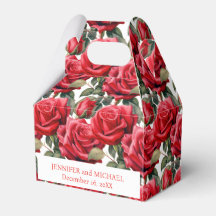 Caixas de Favor de Aquarela de Rosas Vermelhas