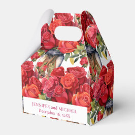 Caixas de Favor de Aquarela de Rosas Vermelhas