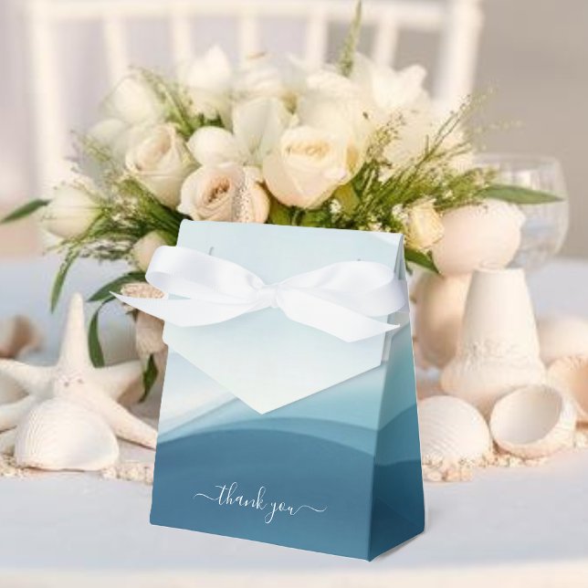 Caixas de Favor de Casamento Abstratas Azul Sereno (Serene Blue Abstract Wedding Favor Boxes )