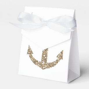 Caixas de Favor de Casamento Âncora Dourada Nautia