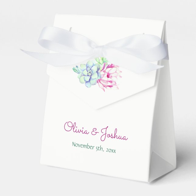 Caixas De Favor De Casamento De Flor De Aquarela C (Frente)