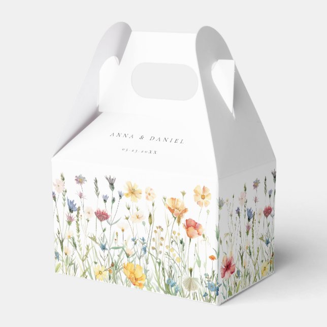 Caixas de Favor de Casamento de Flor Silvestre Pas (Frente)