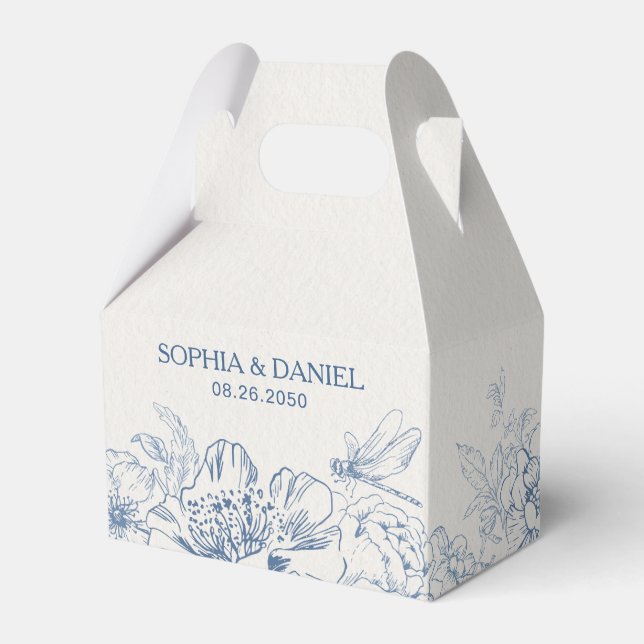 Caixas de Favor de Casamento Floral Chinoiserie (Frente)