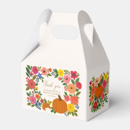 Caixas de Favor de Chá de Noiva Floral de Abóbora