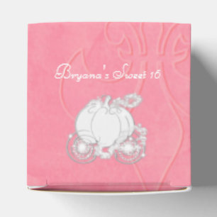 Caixas de Favor de Cinderela Carruagem Prata Rosa
