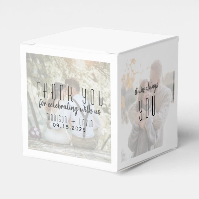 Caixas de Favor de Colagem de Fotos de Casamento (Frente)