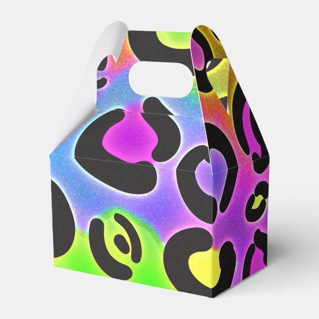 Caixas de Favor de Festa com Impressão de Leopardo (Frente)
