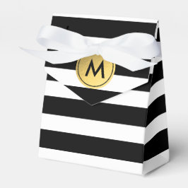 Caixas de Favor de Festa com Listras Pretas e Bran