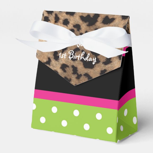 Caixas de Favor de Festa de Aniversário Chic Safar (Frente)