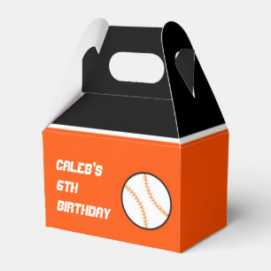 Caixas de Favor de Festa de Aniversário Laranja e 