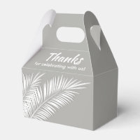 Caixas de Favor de Festa White Palms on Silver Gab
