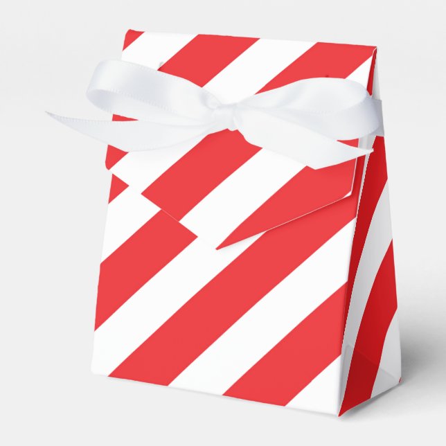 Caixas de Favor de Festas de Natal Listras Vermelh (Frente)