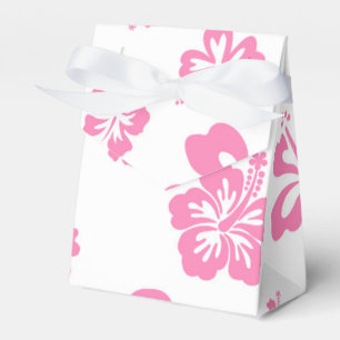 Caixas de Favor de Flor de Hibisco Rosa e Branco p