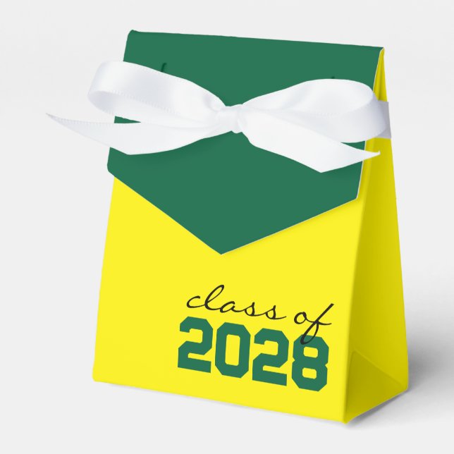 Caixas de Favor de Graduação Amarela e Verde (Frente)