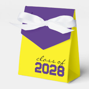 Caixas de Favor de Graduação Amarela & Roxa