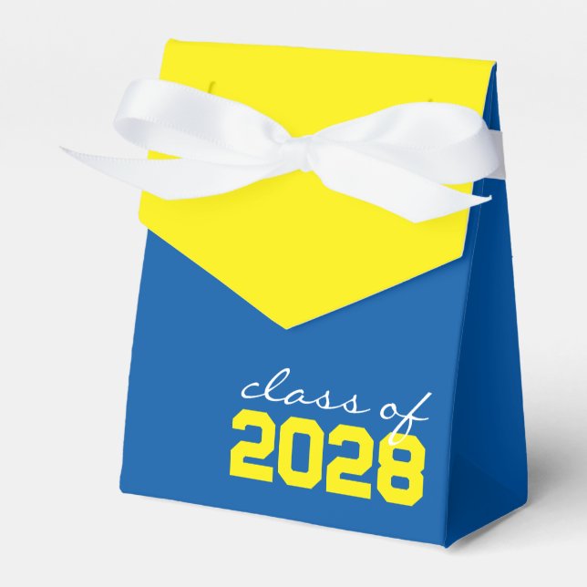 Caixas de Favor de Graduação Azul e Amarelo (Frente)