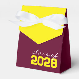 Caixas de Favor de Graduação Burgundy & Amarelo