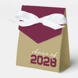 Caixas de Favor de Graduação Dourado e Burgundy