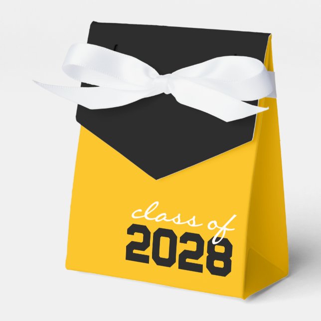 Caixas de Favor de Graduação Dourado e Preto (Frente)