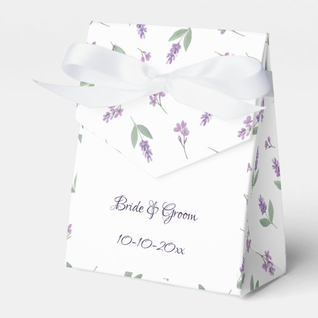 Caixas de Favor de Noiva com Arco Floral de Lilás  (Frente)